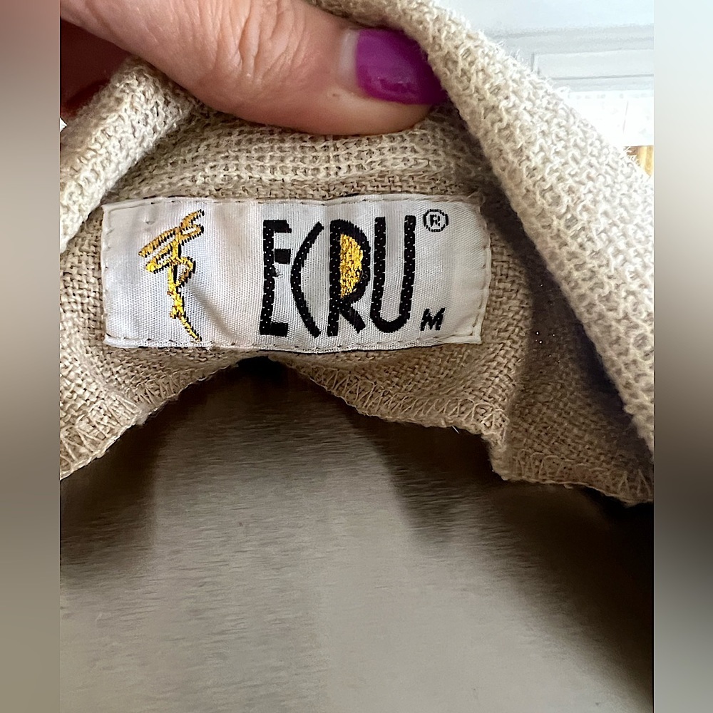 Vintage linen cropped blazer - Picture 3 of 6